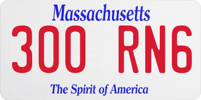MA license plate 300RN6