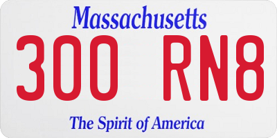 MA license plate 300RN8