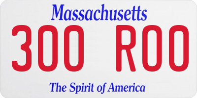 MA license plate 300RO0
