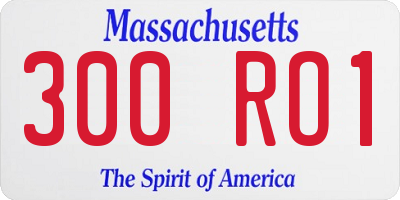 MA license plate 300RO1