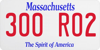 MA license plate 300RO2