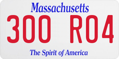 MA license plate 300RO4