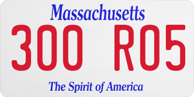 MA license plate 300RO5
