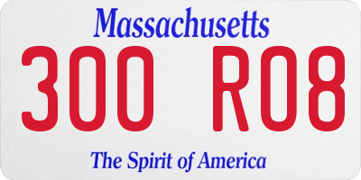 MA license plate 300RO8