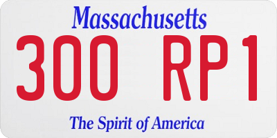 MA license plate 300RP1
