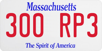 MA license plate 300RP3