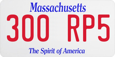 MA license plate 300RP5
