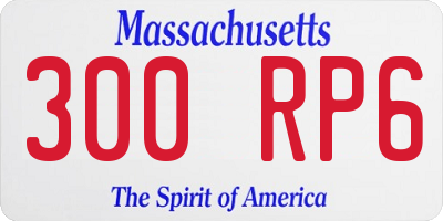 MA license plate 300RP6