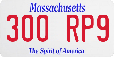 MA license plate 300RP9
