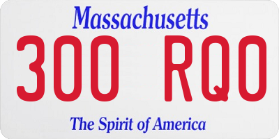 MA license plate 300RQ0