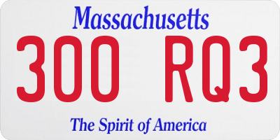 MA license plate 300RQ3