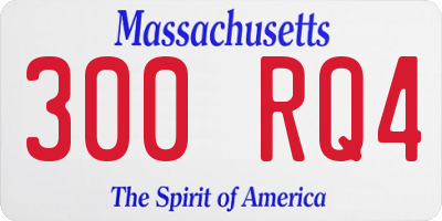 MA license plate 300RQ4
