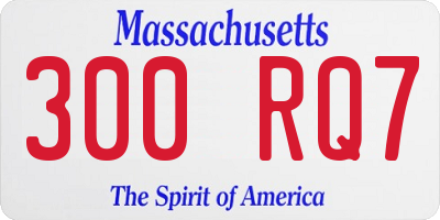 MA license plate 300RQ7