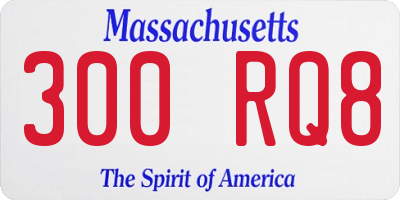 MA license plate 300RQ8