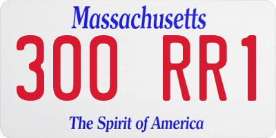 MA license plate 300RR1