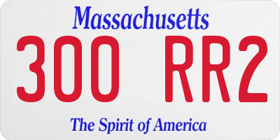 MA license plate 300RR2