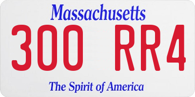 MA license plate 300RR4