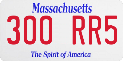 MA license plate 300RR5