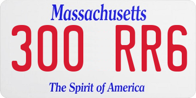 MA license plate 300RR6