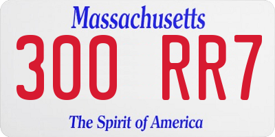 MA license plate 300RR7