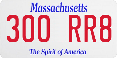 MA license plate 300RR8