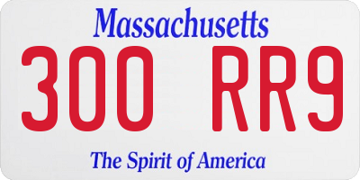 MA license plate 300RR9