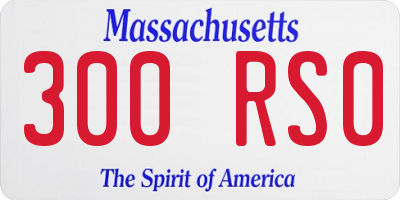 MA license plate 300RS0