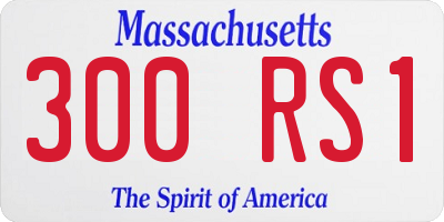 MA license plate 300RS1