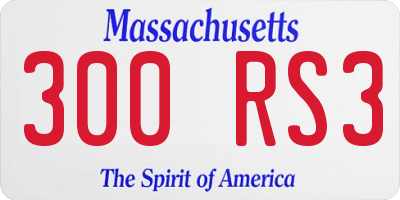 MA license plate 300RS3