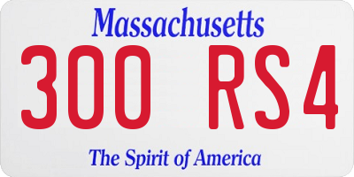 MA license plate 300RS4
