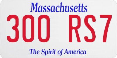 MA license plate 300RS7