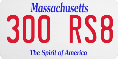 MA license plate 300RS8