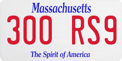 MA license plate 300RS9