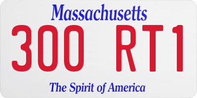 MA license plate 300RT1
