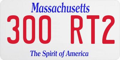 MA license plate 300RT2