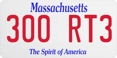 MA license plate 300RT3
