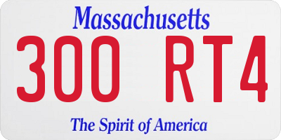 MA license plate 300RT4