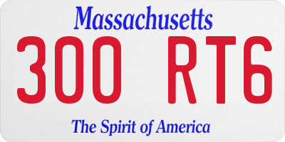 MA license plate 300RT6