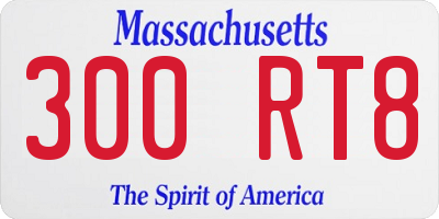 MA license plate 300RT8