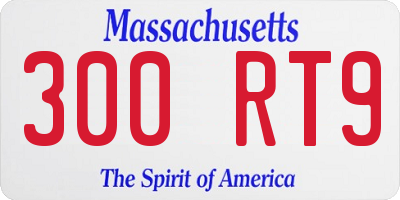 MA license plate 300RT9