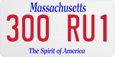 MA license plate 300RU1