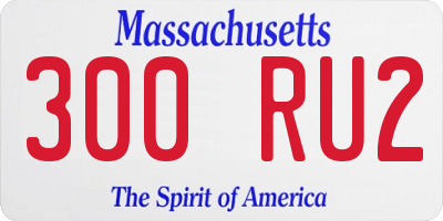 MA license plate 300RU2