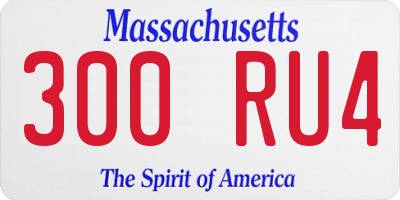 MA license plate 300RU4