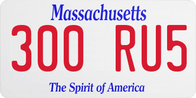 MA license plate 300RU5