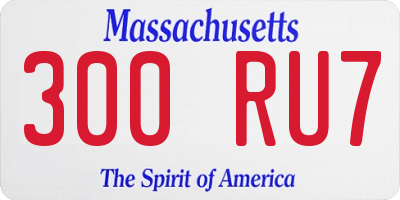 MA license plate 300RU7