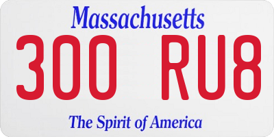 MA license plate 300RU8