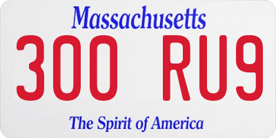 MA license plate 300RU9