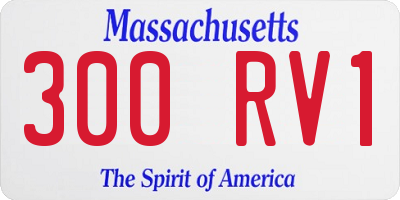 MA license plate 300RV1