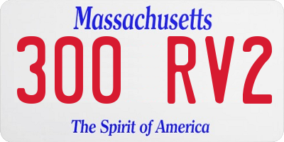 MA license plate 300RV2