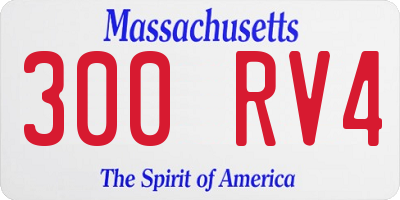 MA license plate 300RV4